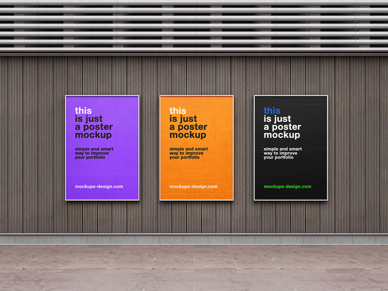 Free Street Framed Posters Mockup PSD Set PsFiles