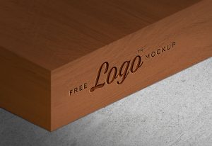 Wooden Engraved Logo Mockup