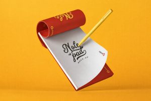 Free Open Notepad Mockup PSD