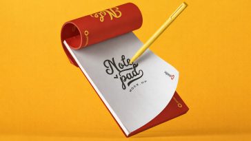 Free Open Notepad Mockup PSD