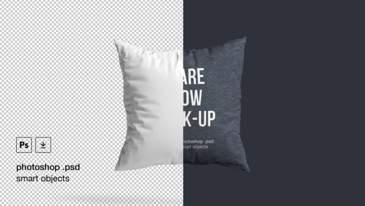 Free Square Pillow Mockups PSD set - PsFiles