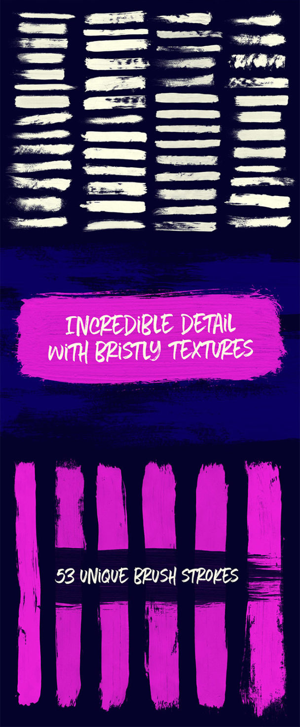53 Dry Brushes Made From Real Brush Strokes PsFiles