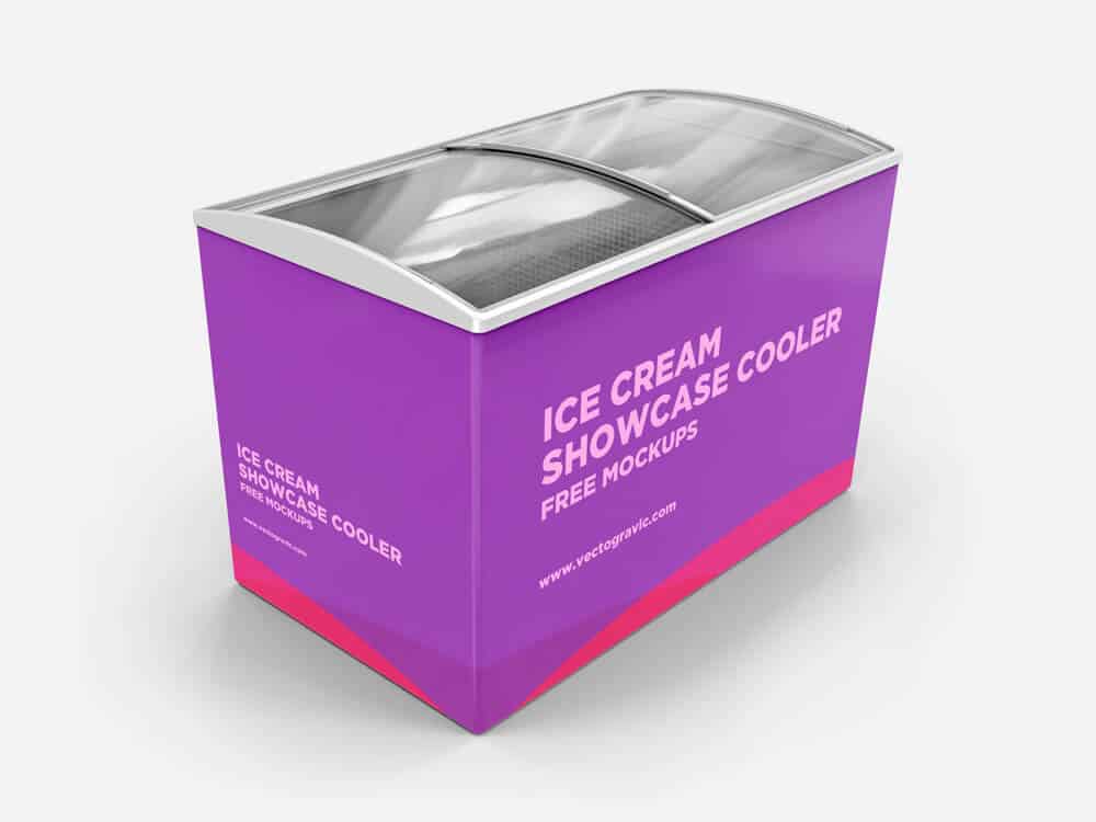 Download Ice Cream Showcase Cooler Box Mockup Psfiles