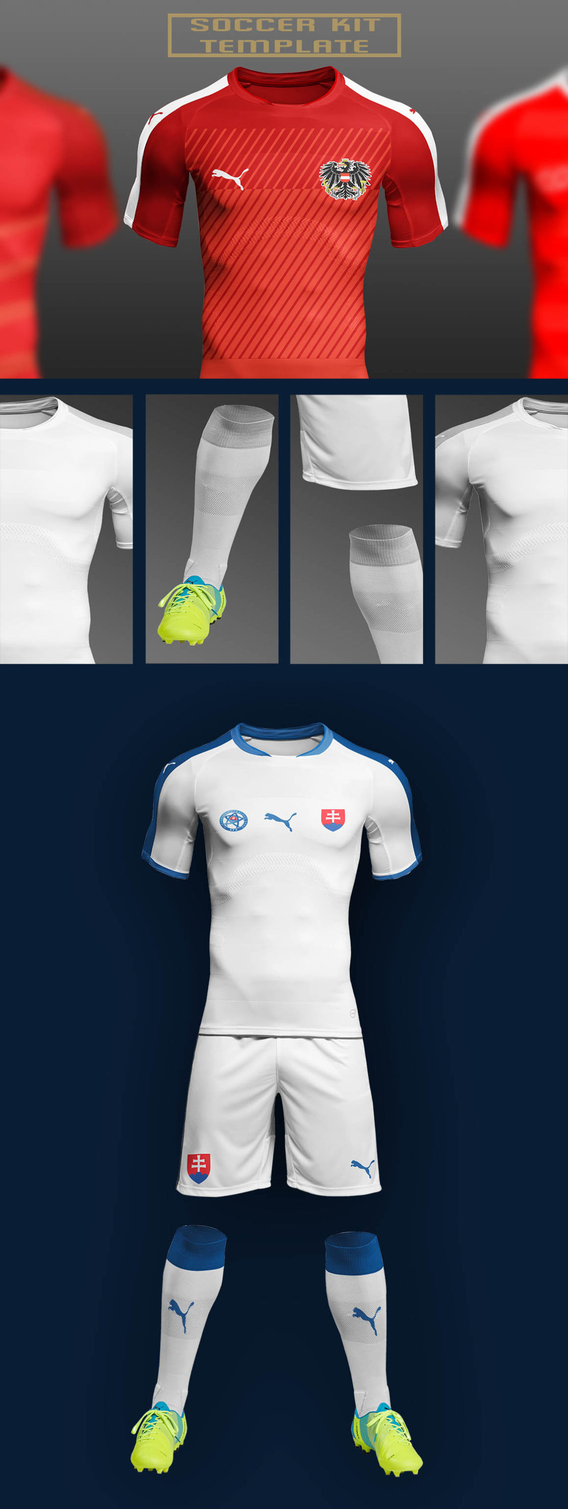 Complete Soccer Sports Kit Mockup PSD PsFiles