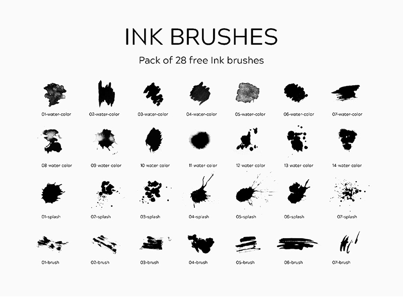 28 Ink Ps Brushes Psfiles