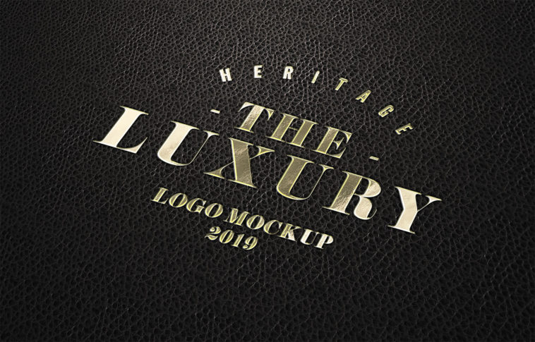 Download Foil Printed On Leather Logo Mockup Psfiles