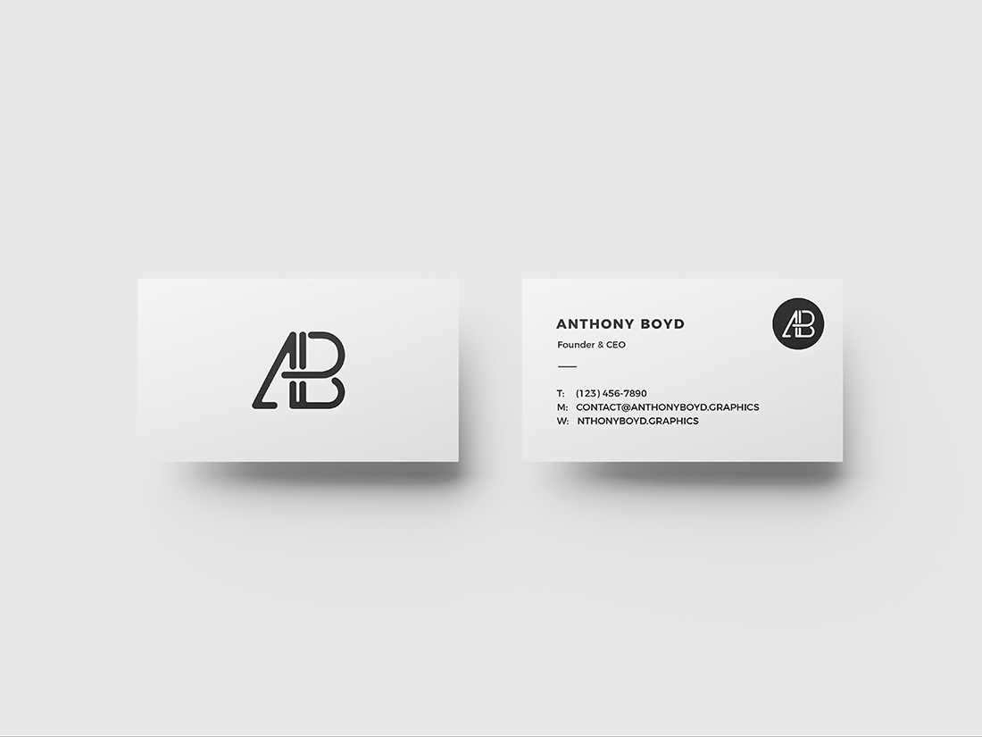 Download Floating Business Cards Mockup Psfiles