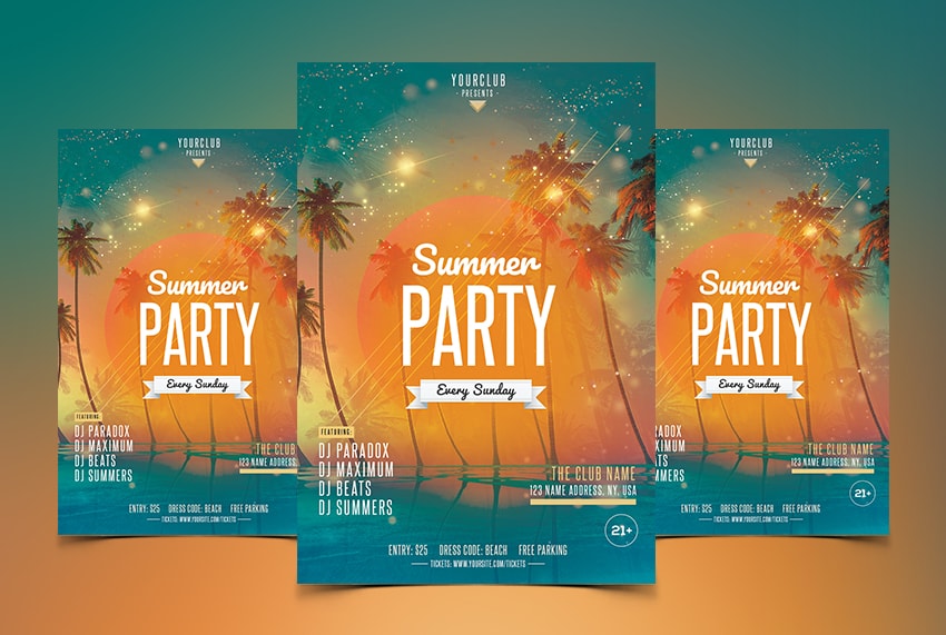 Beach Party Psd Flyer Template Psfiles