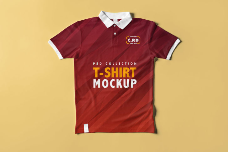 Rib Collar T-Shirt Mockup 4 PSD - PsFiles