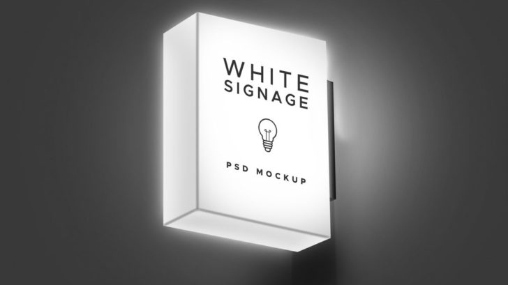 Free Lightbox Logo Signage Mockup - PsFiles