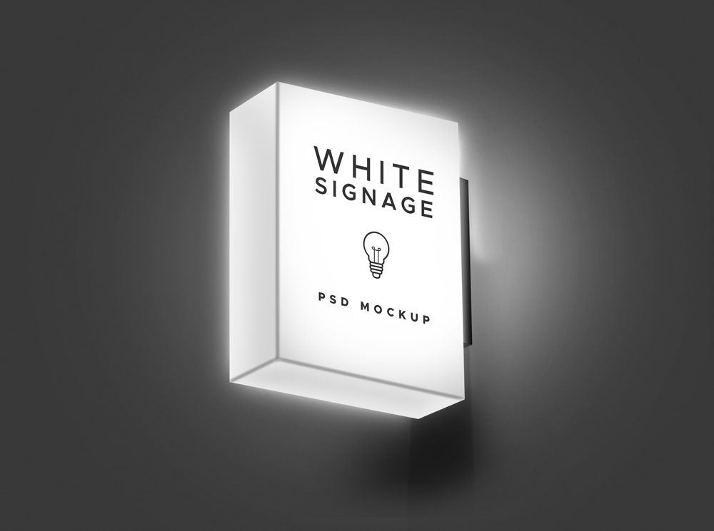 Download Light Box Sign Mockup Psfiles