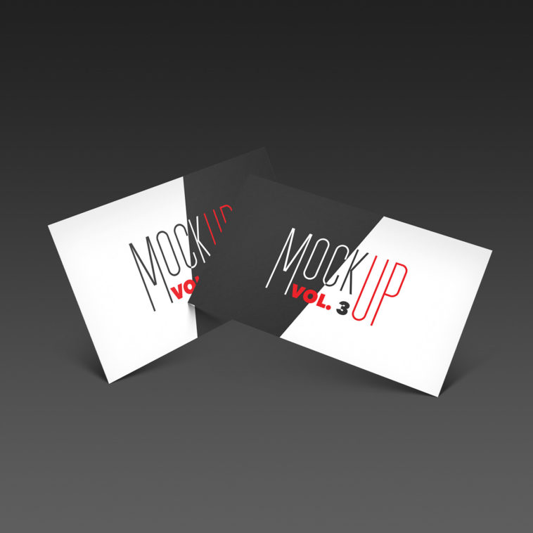 PsFiles PSD Template of Dark & White Business Card Mockup