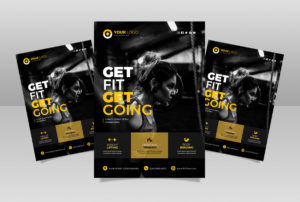 Health club gym Flyer design PSD template