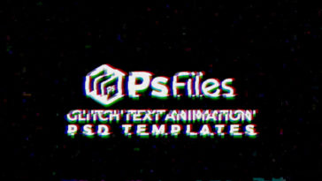 Glitch Text Effect, Layer Styles Including: logo & business