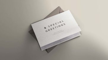 top view of greeting card mockup