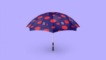 fully printed open umbrella PSD