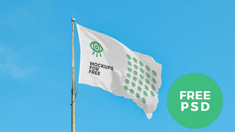 3 Free Flag Mockup PSD Set - PsFiles