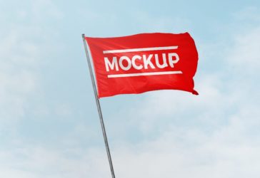 Flying Flag PSD Mockup