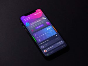 Cryptocurrency application design psd Template
