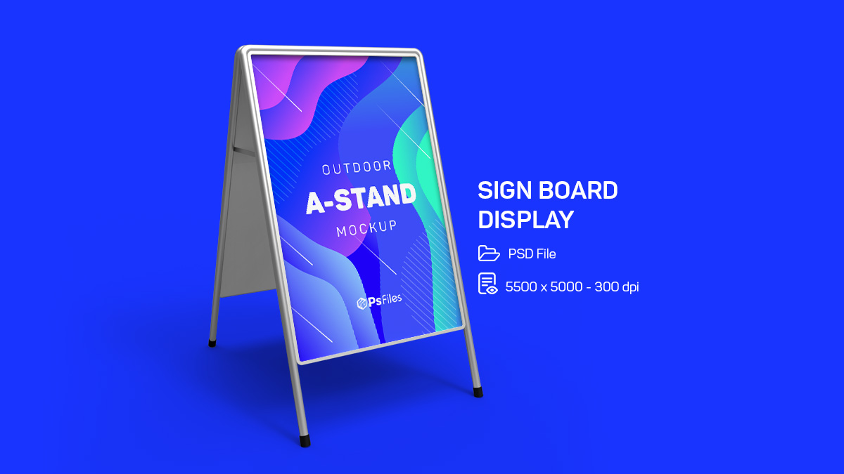 Download Free Outdoor Advertising Foldable A Stand Mockup Psd Psfiles