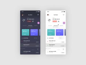 Wallet App UI Template Free PSD