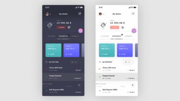 Wallet App UI Template Free PSD