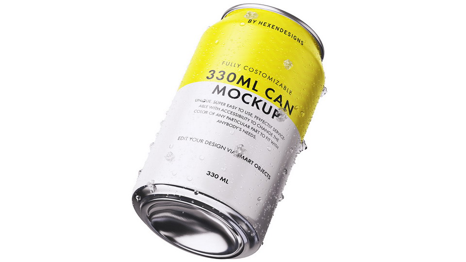 Download Free 330ml Drinks Can Packaging Mockup Psfiles Yellowimages Mockups