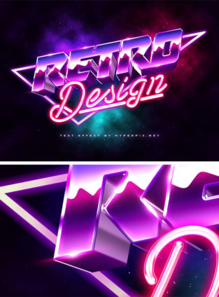 Free 3D 80s Retro Text Effect PSD - PsFiles