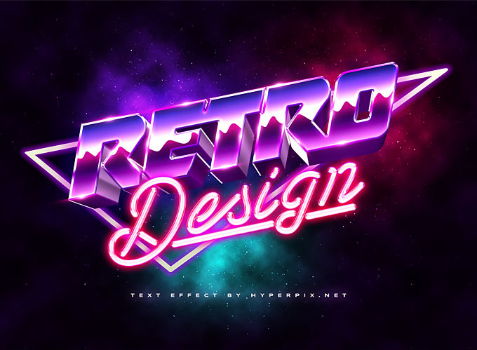 Retro Style 3d Text Effect 2019 PSD