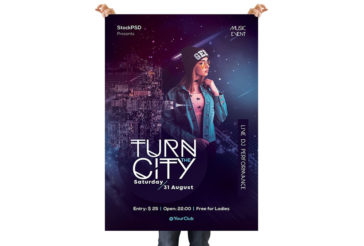 DJ Music Night Party Flyer PSD