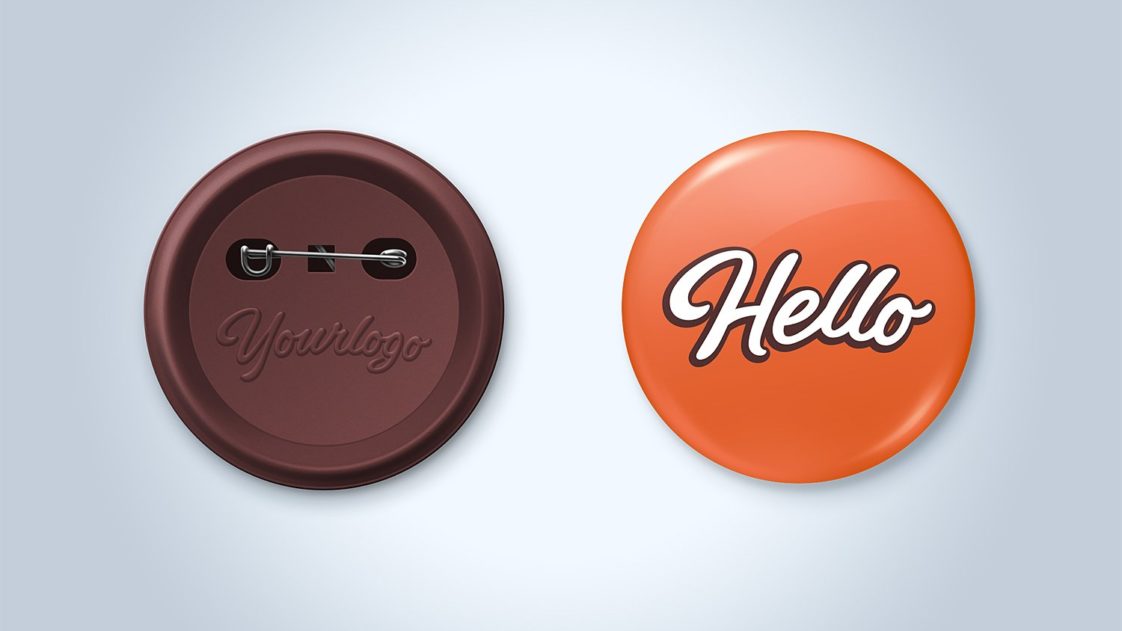 Free Realistic Pin Button Badge Mockup PSD - PsFiles
