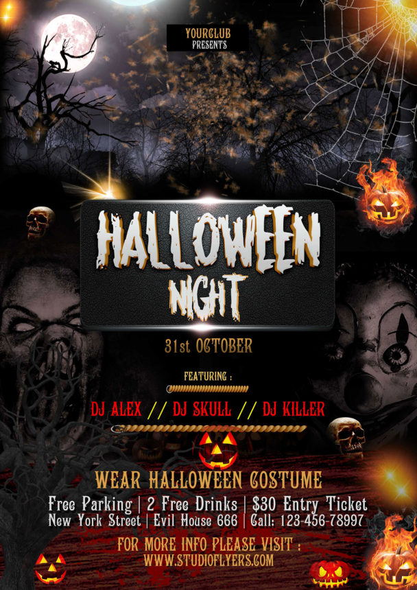 Free Halloween Night PSD Flyer Template - PsFiles