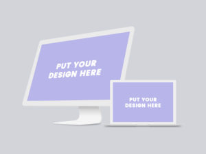 minimal iMac Macbook Free PSD mockup