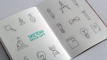 Sketch Pencil Logo Mockup