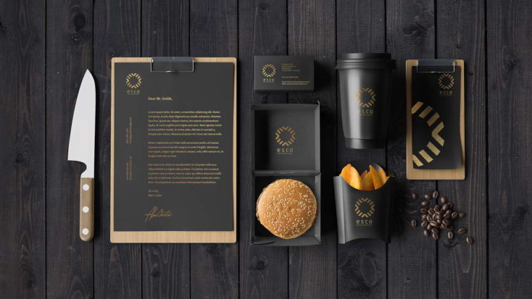 cafteria Stationery Branding Package Mockup PSD