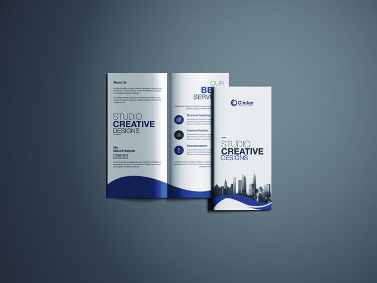 bi-fold brochure mockups flyer templates psd print design