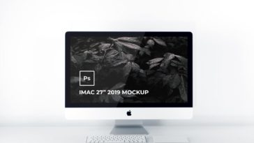 White i mac pro psd mockup