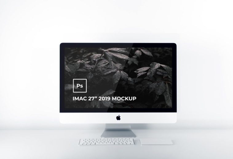 White i mac pro psd mockup