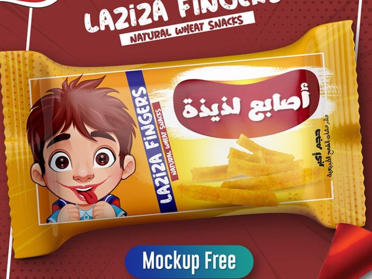 laziza finger fries package mockup psd
