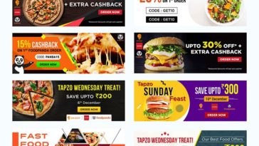 Instagram and Social media banner design PSD File Food Template