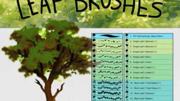 Digital Paint Tree leaf Brushes Photoshop
