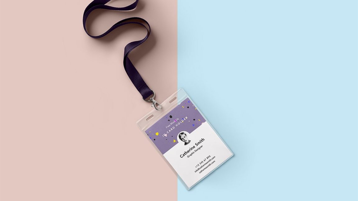 Free Lanyard ID badge mockup PSD PsFiles
