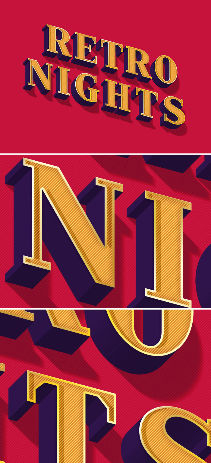 Free 3d Embossed PSD Retro text effects