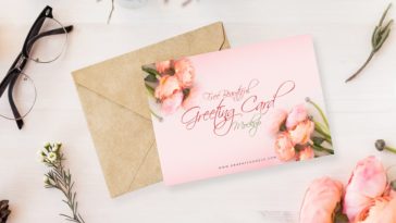 greeting card mockup PSD template