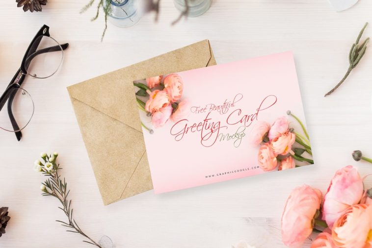 greeting card mockup PSD template