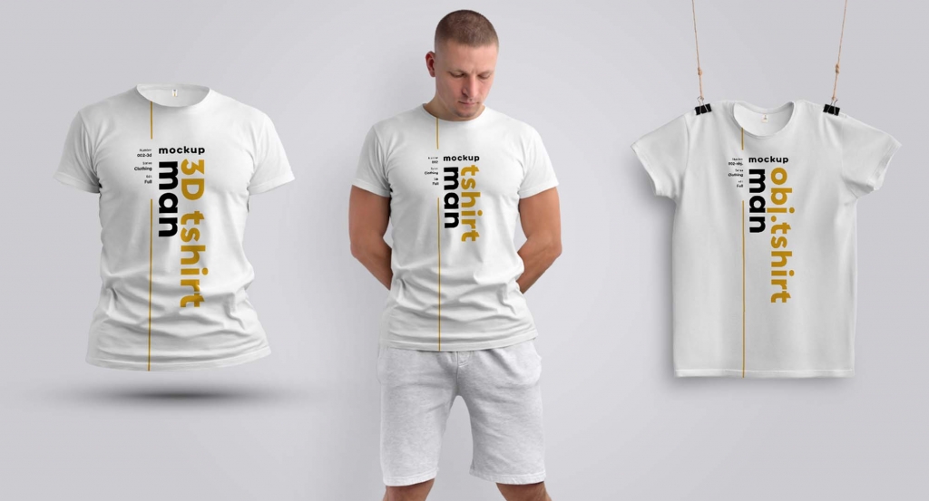 Three Men’s T-Shirts / Jersey Mockup PSD
