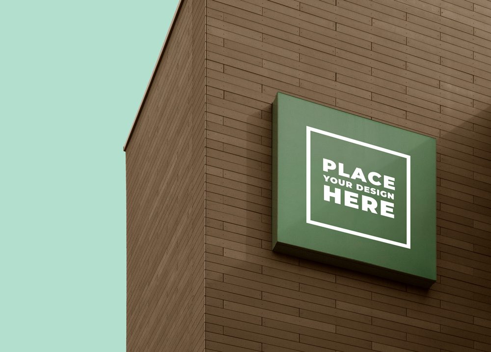 Download Free Square Building Sign Mockup Psd Psfiles