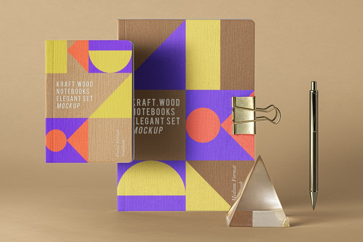 Download Free Kraft Paper Notebooks Mockup Psd Psfiles