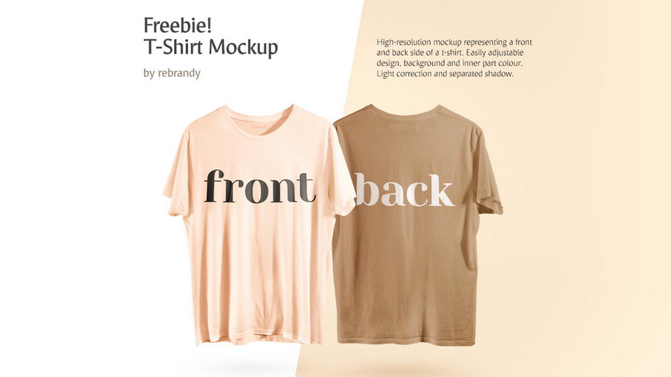 Download T Shirt Mockup Psd Front And Back Free