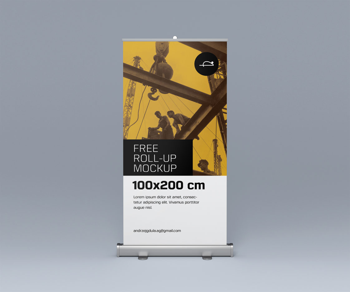 Free PSD RollUp Stand Mockup PsFiles